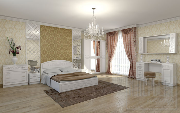 Модульная спальня "Венеция"  жемчуг  - фото