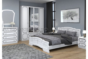 Модульная спальня "Лакированная" белый жемчуг - фото
